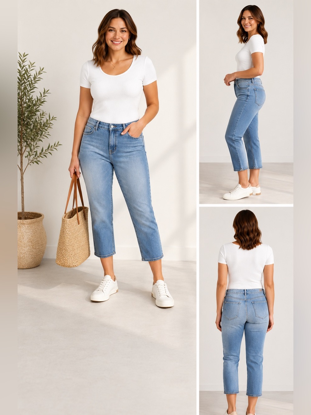 Charter Club Petite Light Wash Cropped Capri Jeans Women’s Sz 10P  Classic Denim